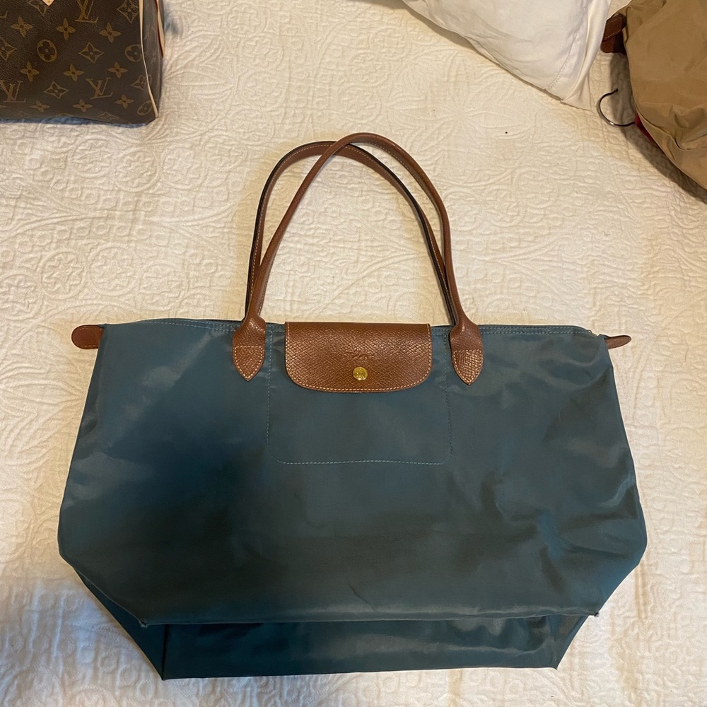 Large Teal Longchamp Tote